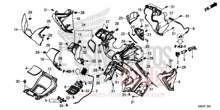 COUVERCLE INTERNE (NSS125ADK) von Forza NOIR (NH1) von 2019