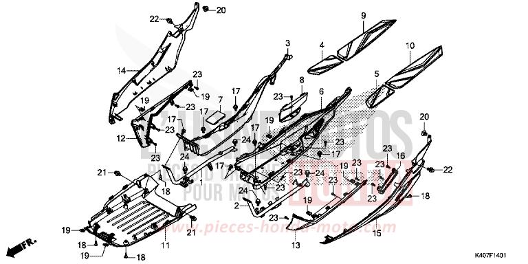 MARCHE DE PLANCHER/COUVERCLE INFERIEUR (NSS125ADK) von Forza NOIR (NH1) von 2019