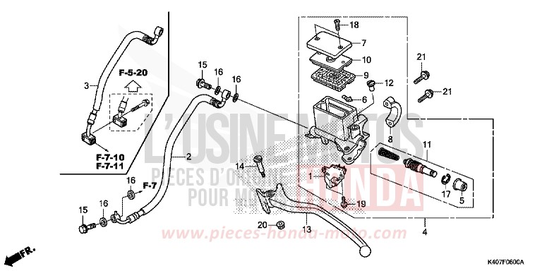 REAR BRAKE MASTER CYLINDER von Forza MAT CARNELIAN RED METALLIC (R384) von 2019