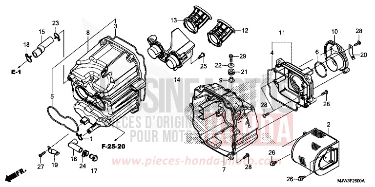 LUFTFILTER von CB500X PEARL HORIZON WHITE (NHB61) von 2016