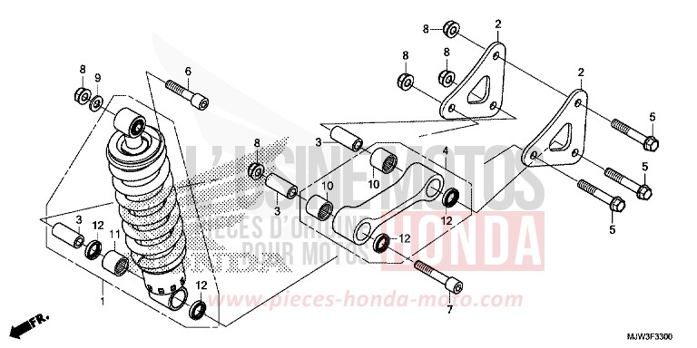 KISSEN, HINTEN von CB500X PEARL HORIZON WHITE (NHB61) von 2016