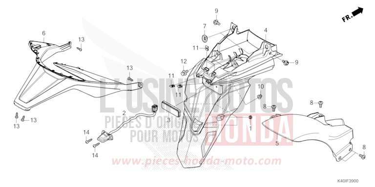 KOTFLUEGEL, HINTEN/KENNZEICHENBELEUCHTUNG von Forza MAT CYNOS GRAY METALLIC (NH312) von 2022