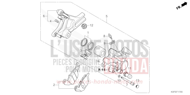 HINTERRAD-BREMSSATTEL von Monkey PEARL NEBULA RED (R376) von 2022