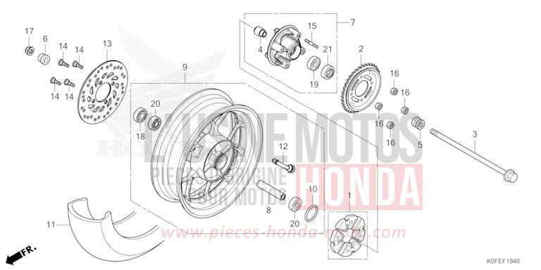 HINTERRAD von Monkey PEARL NEBULA RED (R376) von 2022