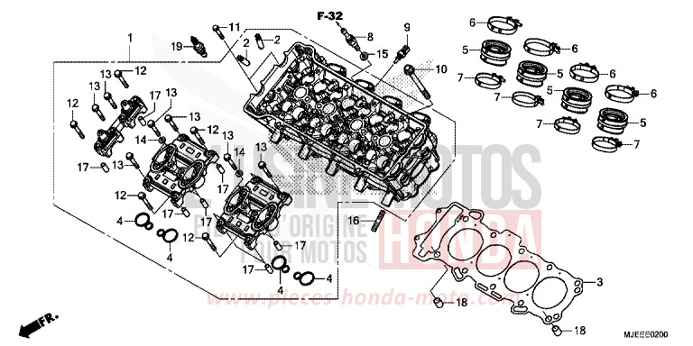 ZYLINDERKOPF von CB650F MAT GUNPOWDER BLACK METALLIC (NH436) von 2014