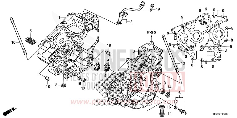 KURBELGEHAEUSE von CBR300R MAT GUNPOWDER BLACK METALLIC (NH436) von 2015