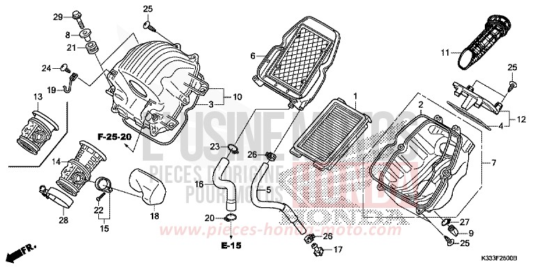 LUFTFILTER von CBR300R MAT GUNPOWDER BLACK METALLIC (NH436) von 2015