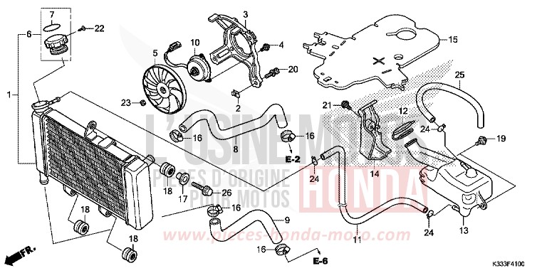 KUEHLER von CBR300R MAT GUNPOWDER BLACK METALLIC (NH436) von 2015