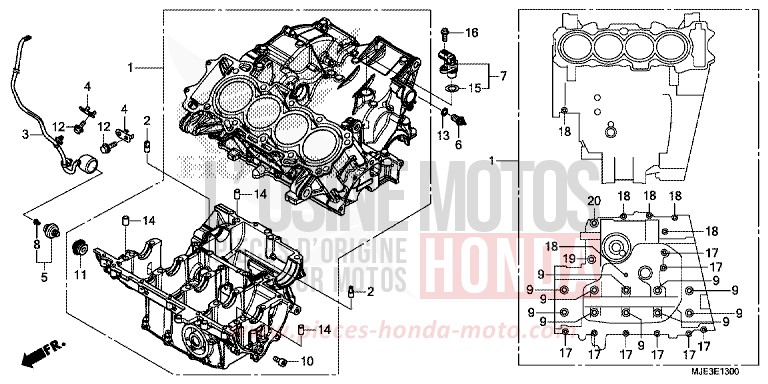 KURBELGEHAEUSE von CBR650FAE PEARL METALLOID WHITE (NHA96K) von 2014