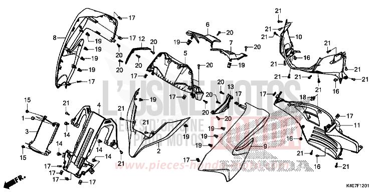 GAINE DE PROTECTION AVANT/TABLEAU DES COMPTEURS (NSS125ADK) von Forza MAT LUSENT SILVER METALLIC (NHC09) von 2020