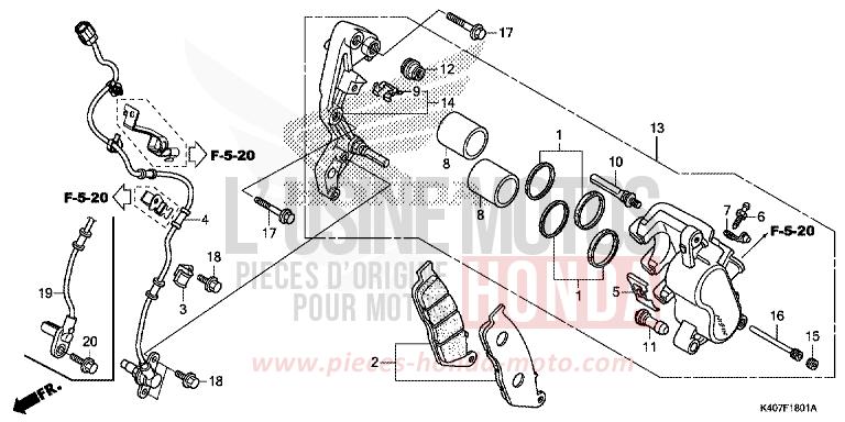 ETRIER DE FREIN AVANT (ABS) von Forza MAT LUSENT SILVER METALLIC (NHC09) von 2020