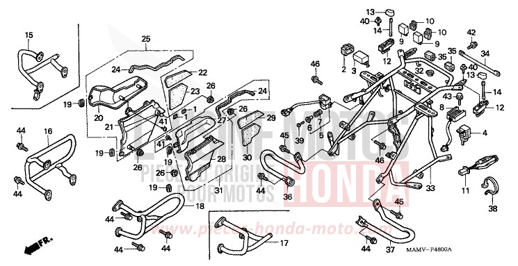 MOTORSCHUTZVORRICHTUNG von GL1800 CANDY SPECTRA RED (R176K) von 2000