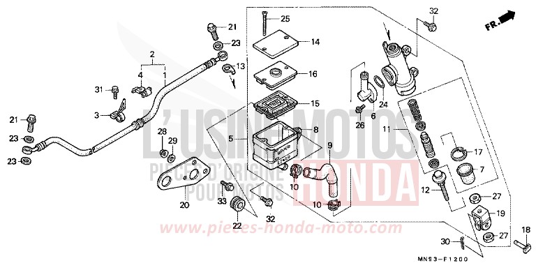 HAUPTBREMSE, HINTEN ZYLINDER von Dominator FIGHTING RED (R134) von 1990