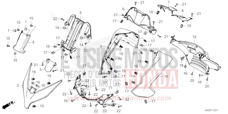 GAINE DE PROTECTION AVANT/TABLEAU DES COMPTEURS (NSS125ADP) von Forza PEARL FALCON GRAY (NHC61) von 2023