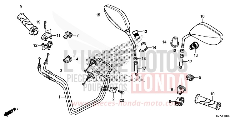 COMMUTATEUR/CABLE/MIROIR von SH125AD MAT CYNOS GRAY METALLIC (NH312) von 2019