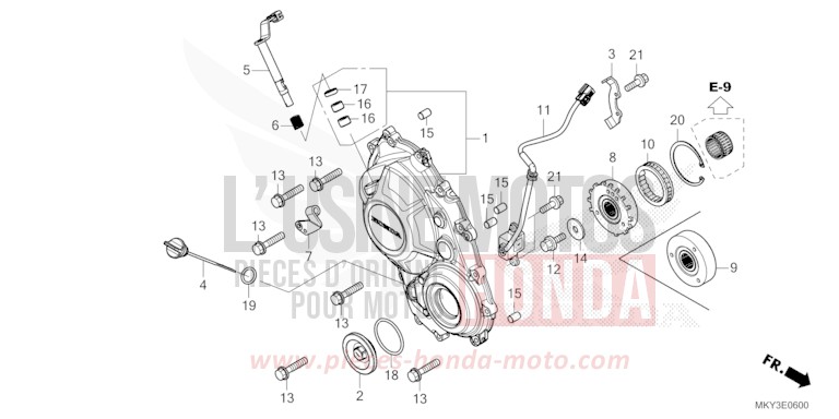 KURBELGEHAEUSEABDECKUNG von CBR650R GRAND PRIX RED (R380) von 2022