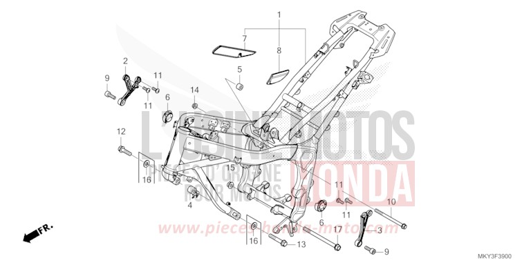 RAHMENKOERPER von CBR650R GRAND PRIX RED (R380) von 2022