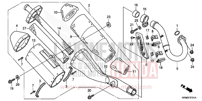 ABGAS-SCHALLDAEMPFER (CRF250RB/C/D) von CRF250R EXTREME RED (R292) von 2011