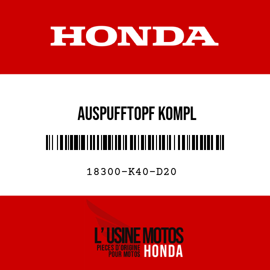 image de 18300-K40-D20 AUSPUFFTOPF KOMPL