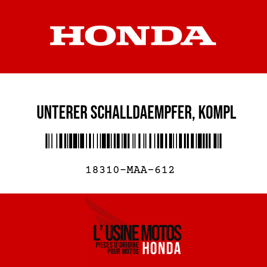 image de 18310-MAA-612 UNTERER SCHALLDAEMPFER, KOMPL