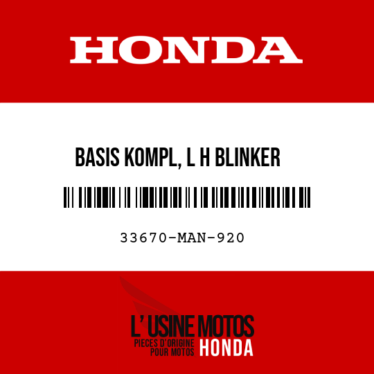 image de 33670-MAN-920 BASIS KOMPL, L H BLINKER