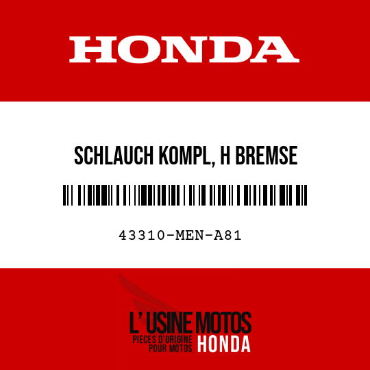 image de 43310-MEN-A81 SCHLAUCH KOMPL, H BREMSE