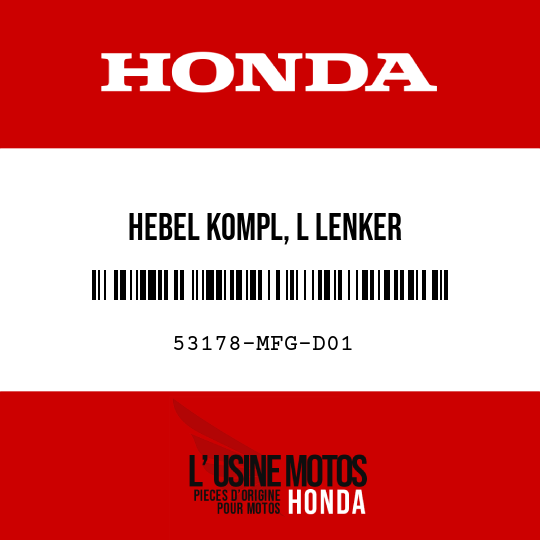 image de 53178-MFG-D01 HEBEL KOMPL, L LENKER