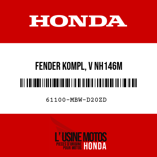 image de 61100-MBW-D20ZD FENDER KOMPL, V NH146M 