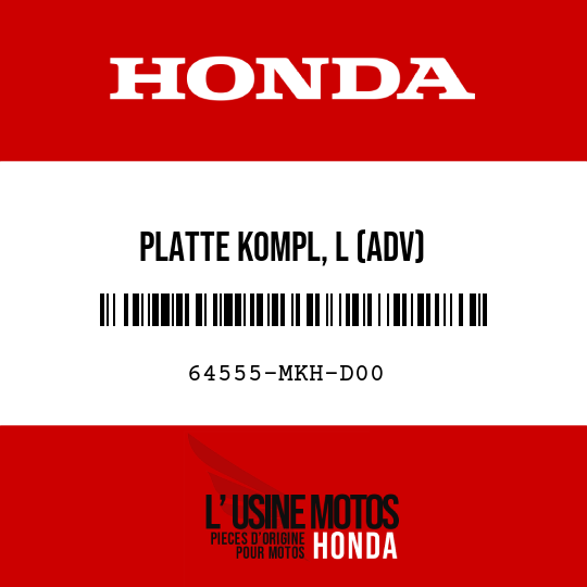 image de 64555-MKH-D00 PLATTE KOMPL, L (ADV)