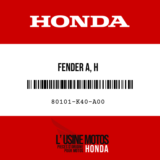 image de 80101-K40-A00 FENDER A, H