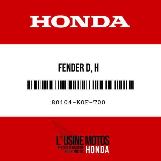 image de 80104-K0F-T00 FENDER D, H