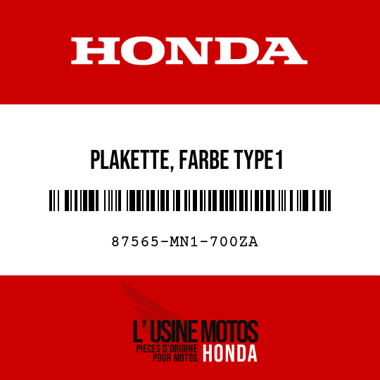 image de 87565-MN1-700ZA PLAKETTE, FARBE TYPE1