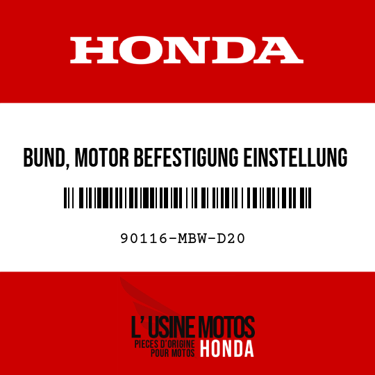 image de 90116-MBW-D20 BUND, MOTOR BEFESTIGUNG EINSTELLUNG